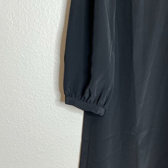 ModCloth Black Long Sleeve Collared V-Neck Shirt‎ Dress Size Small - Picture 4 of 9